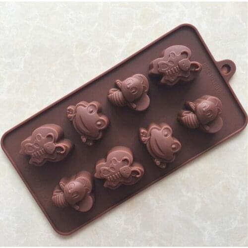 8 Even Insect Series Silicone Chocolate Mold Ice Grid Mold XG673