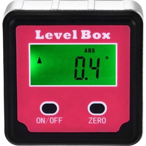 Digital Protractor Inclinometer Level Bevel Box Portable Angle Finder 4*90 Degree with Magnet Base Meter Tools