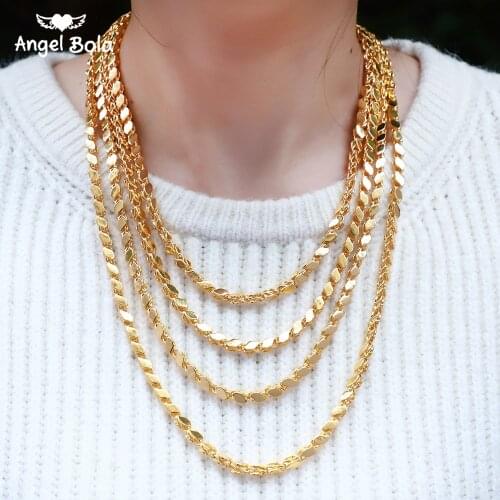 Turkish Oman Allah Jewelry Never Faded 4mm Width Necklace Muslim Islamic Gold Color Necklace Middle East Arab Jewelry