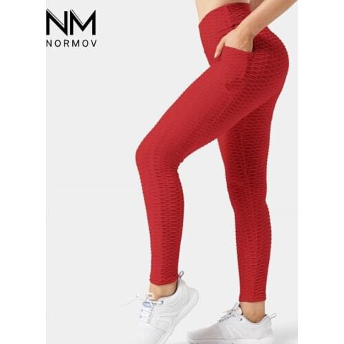 NORMOV Anti Cellulite Leggings Women With Pockets Push Up High Waist Leggings Fitness Breathablel Runing Tight Women Leggings