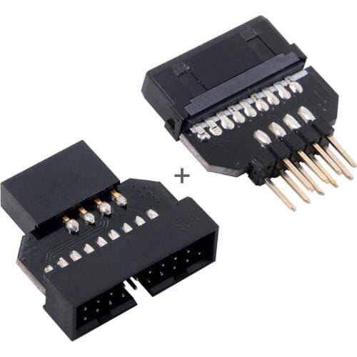 Zihan Motherboard USB 3.0 20pin Header Female to Reversible USB 2.0 9Pin Housing Adapter 1set