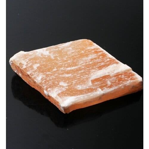 1PC Orange Gypsum Selenite Sheet Rough Stone Minerals Specimens Healing Gemstone Making Home Decor