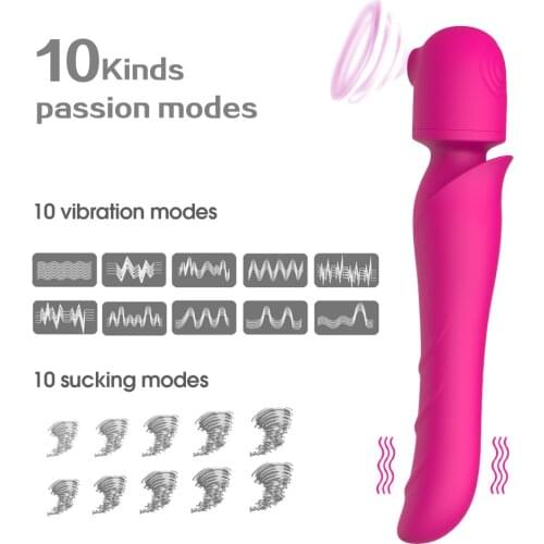 10 Modes Vibration Suction AV Stick Vibrators for Women Sex Toys for Adults Vagina Clit Nipple Sucker Female Masturbator Shop