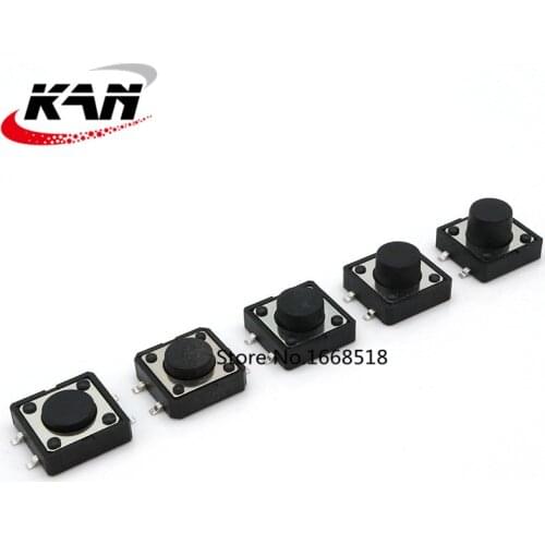 10PCS PCB Tactile Tact Mini Push Button Switch SMD 4pin Micro switch 12*12*4.3/5/6/7/8/9 MM 12x12*4.3MM/5MM/6MM/7MM/8MM/9MM