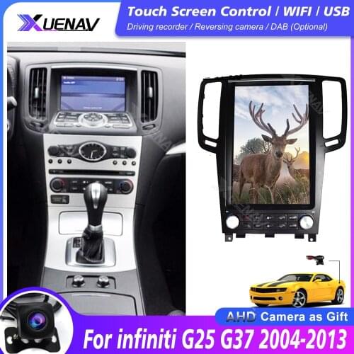 12.1 inch Vertical Screen Android 10 Car Radio GPS Navi for infiniti G25 G37 2004-2013 Tesla Style Car Multimedia DVD Player