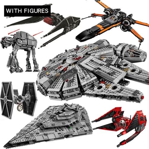 1381pcs Stars-Millennium Imperial Spaceship Model Wars Bricks Compatible 05007 79211 75251 AT-AP Walker Building Blocks Toys
