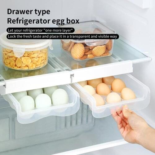15 Grids Refrigerator Drawer Type Egg Storage Box Kitchen Special Food Preservation Box Household Pull Egg Tray
