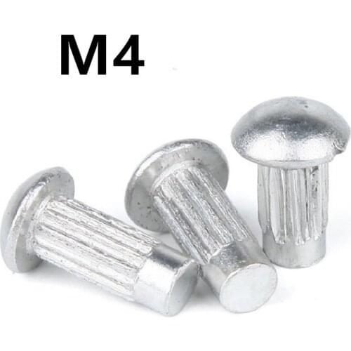 200PCS GB827 M4x6/8/10mm Knurled Solid Aluminum Rivets For Name Plate