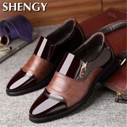 2020 Classic Business Mens Dress Shoes Fashion Elegant Formal Wedding Shoes Men Slip On Office Oxford Outdoor Plus Size 38-47