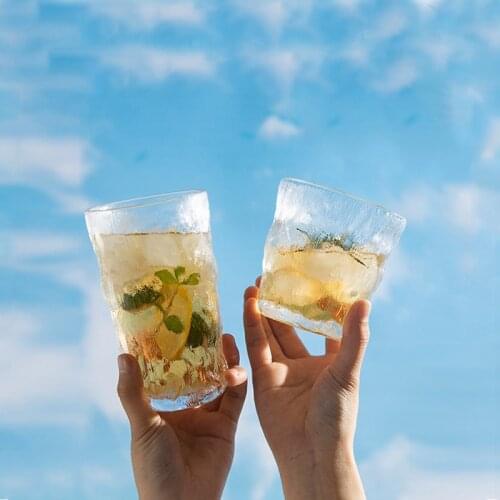 300ML/370ML New Glacier Style Glass Cup Set Beer Mug Home Drink Tea Glass Whiskey Glass Cups Drinkwareins Good-looking practical