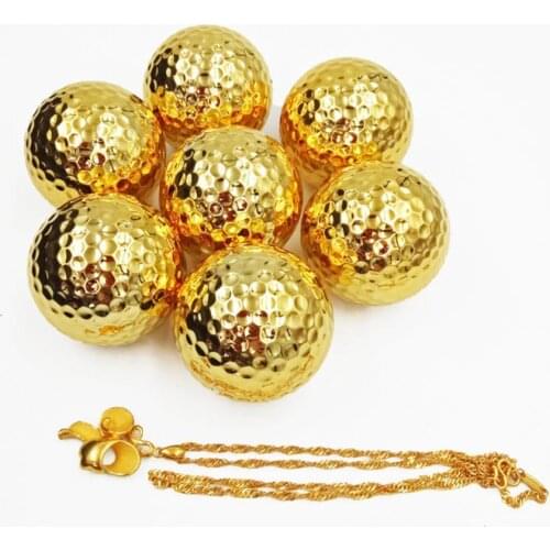 42.6mm Two Laye Practice Training Plated Golf Ball Gift for Sporting Events