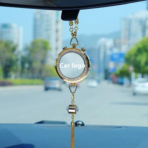 Car logo air freshener diffuser frame scene rearview mirror pendant simulation diamond double sided Logo for car with gift box