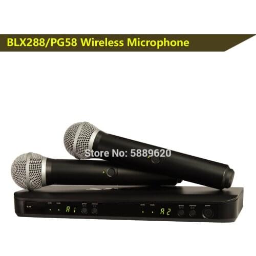Free Shipping , BLX88/PG58,BLX288 professional UHF PLL true diversity wireless microphone , dual wireless microphone