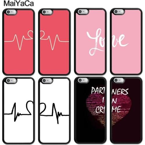 MaiYaCa Love Hearts Heartbeat Matching BFF Case For iphone 12 mini 11 Pro MAX X XR XS MAX SE 2020 6S 7 8 Plus 5S Cover