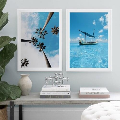 Tree Ship Sea Beach Quote Scandinavian Wall Art Canvas Painting Nordic Posters And Prints Wall Pictures For Living Room Decor