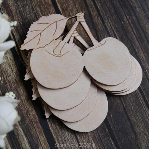 Wooden Cherry Fruit Bunch With Leaf Craft Shape Ply Plant Garden Tree