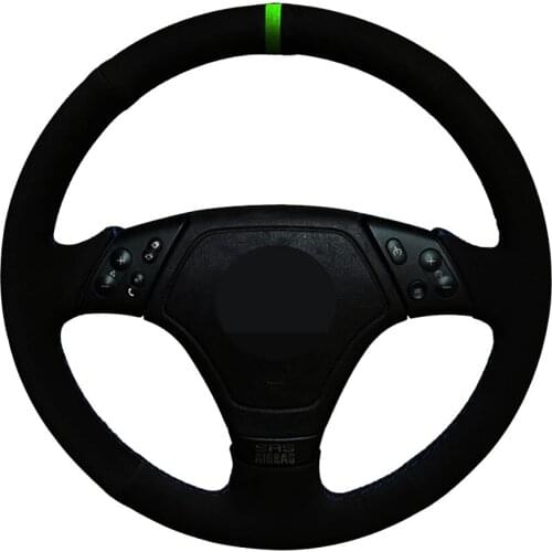 Car Steering Wheel Cover For BMW E36 1996-2000 E46 1998-2000 Z3 E36/7 1995-1999 Black Hand-stitched Comfortable Suede
