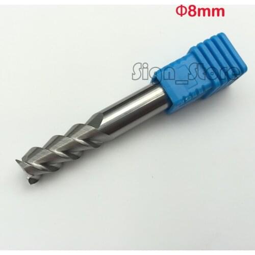 2pcs High Quality HRC55 Extended Milling Cutter 8mm Three 3 Flute HSS & Aluminium End Mill Cutting Cutter CNC Bits, 8*8*20*60mm