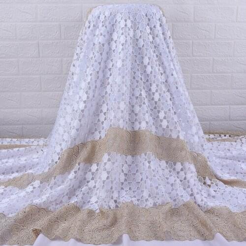 Zhenguiru Guipure Cord French Lace Fabric High Quality African Lace Fabric Bright Diamond Nigeria For Wedding Dress A1935