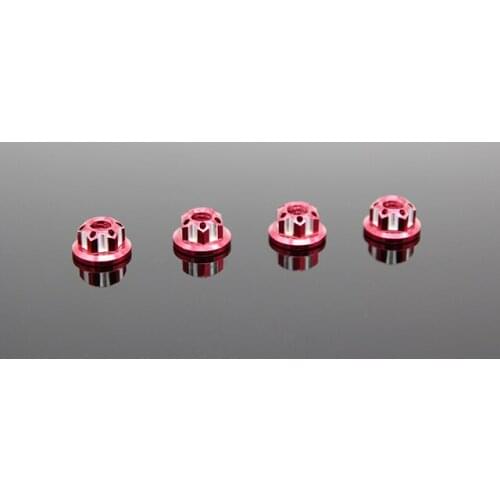 Hot Racing XSpede Scale Look Diamond Cut M4 Orange Serrated Flange wheel Nuts