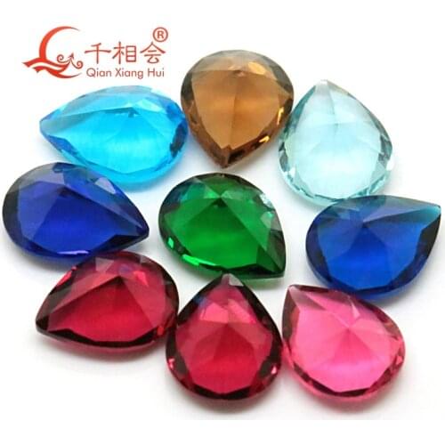 Pear shape Colored brillion cut glass loose gem stone