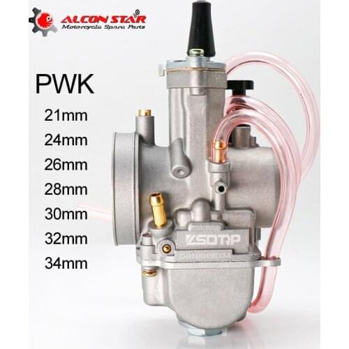 Alconstar- 21 24 26 28 30 32 34mm Motorcycle Carburetor with Power Jet for PWK 70CC-350CC Engine Carb Dirt Bike ATV Power Race