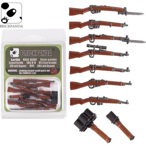 MOC Military Weapons Gun WW2 Soldiers Bricks Building Blocks Army Figures Soldiers Accessory City Soviet Parts Kids Toys