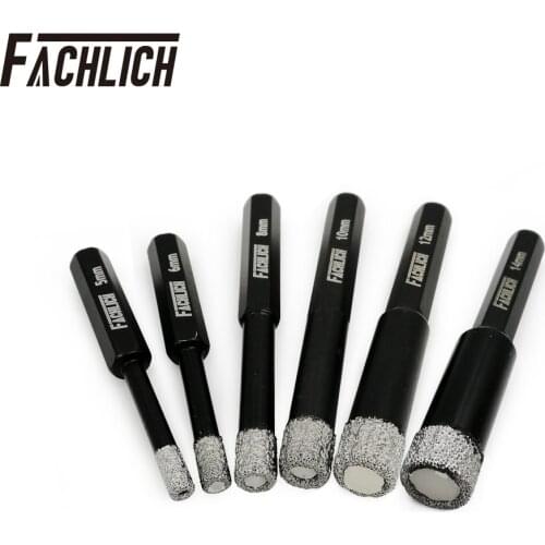 5pcs Drill Core Hole Saw Diamond Drilling Bit with Hex Shank Dry Drill Bits for Tile Porcelain Hole Saw 5/6/8/10/12/14mm