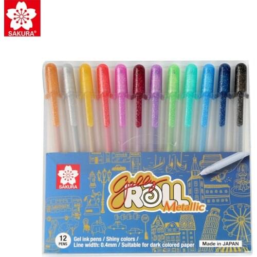 Sakura Gelly Roll Pens 3D Decorative Art Markers 64 Colors Fine Tip Writing Drawing on Paper Photos Glass Plastic Ceramics CD
