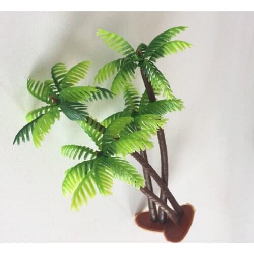 Mini Plastic Coconut Palm Tree Miniature Plant Pots Bonsai Craft Leaf Fake Plant Pots Home Garden Decoration Landscaping