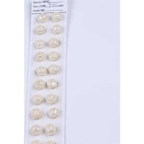 Fashion 9-10mm natural white carved freshwater rose pearl beads for diy jewelry making