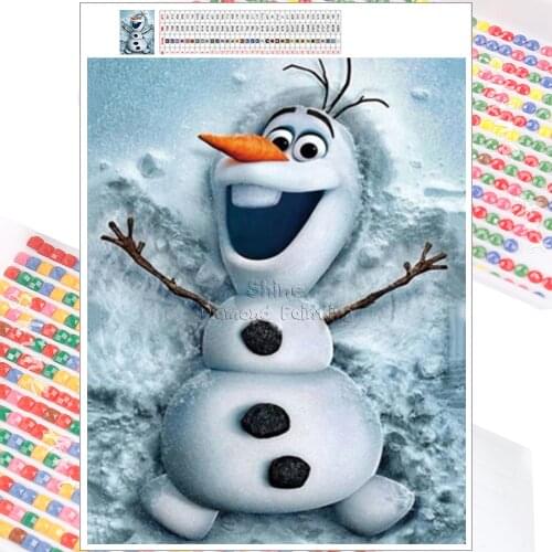 5D Diamond Painting Mosaic Kit Disney Snowman Frozen Cartoon Embroidery DIY Full Square Round Christmas Gift Home Decor