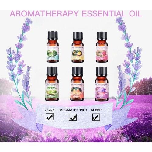 6pcs 10ml/bottle Aromatherapy Essential Oil Set Humidifier Lamp Special Essential Oil Indoor Air Purification