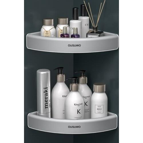 Wall-Mounted Triangular Storage Rack Toilet Double Detachable Storage Shelves Strong Load-Bearing Household Bathroom Accessories