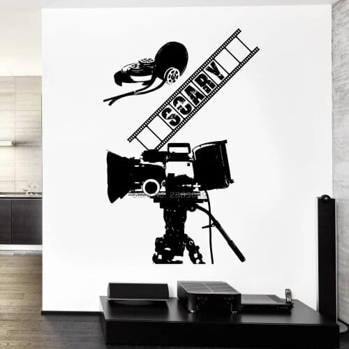 Film Theme Picture Wall Vinyl Decal Scary Movie Silhouette Wall Stickers For Cinema Wall Decoration Unique Style Bedroom LC1600
