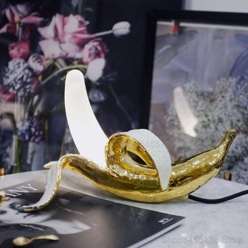 Banana Table Lamps Modern Led Night Lights Living Room Glass Bedroom Bedside Desk Lamp Office Home Decor Stand Lighting Fixture