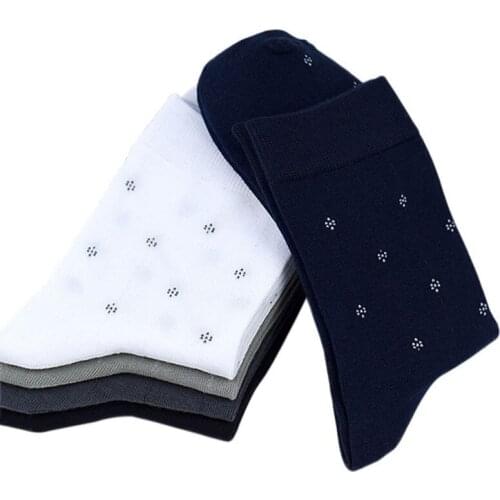 LKWDer 5 Pairs Socks Mens Autumn Winter Deodorant Mens Socks Breathable Sweat-absorbent Cotton Anti-pilling Jacquard Calcetine