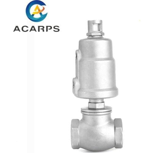 1/2" 3/4" 1" All Stainless Steel T Type Pneumatic Threaded Globe Valve Pneumatic Angle Seat Valve Water Valve Waist Drum Valve