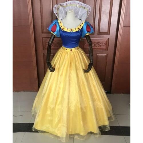 Princess Snow Cosplay Costume Adult Women Fashion Diamond Dress Fancy Halloween Carnival Ball Gown