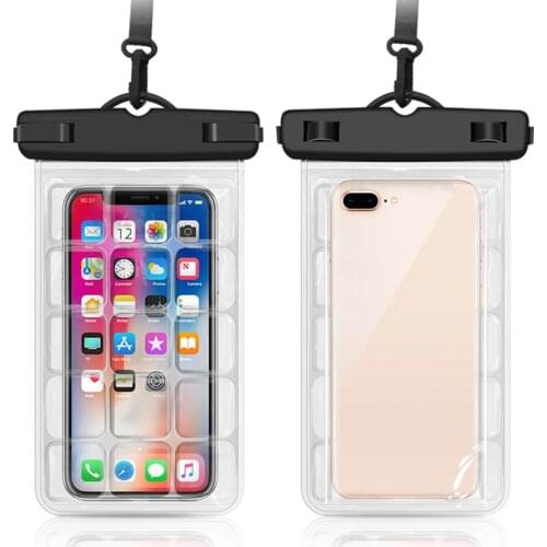 1PC Drifting Touch Control Transparent Waterproof Bags For Apple Huawei Swimming Surfing Diving Suitable For All Mobile Phones
