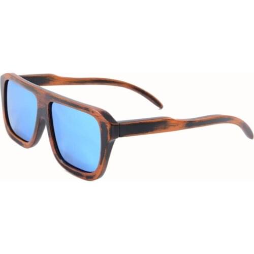 SHINU bamboo sunglasses men women polarized sunglasses fishing eyeglasses handmade color coating glasses uv 400 protection B061