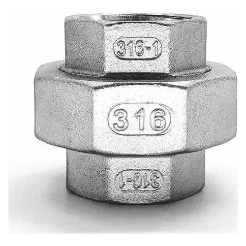 1/4" 3/8" 1/2" 3/4" 1" 1-1/4" 1-1/2" BSP Female Thread 316 Stainless Steel Union Pipe Fitting Connector Adapter Coupler