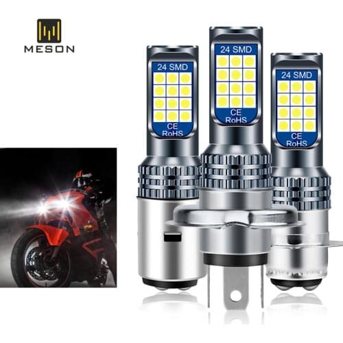 1Pcs H4 BA20D P15D LED Motorcycle Headlight Bulbs 6000k Hi/lo Beam 3030 12SMD Moto LED Scooter ATV Accessories Fog lamp Yellow