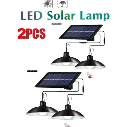 2pcs Retro Lampshade LED Solar Light Chandelier Emergency Waterproof Lamp For Outdoor or Indoor Camping Terrace Garden Home Yard