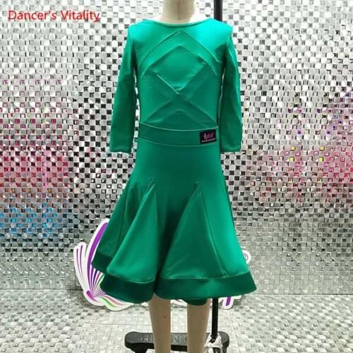 Latin Dance Skirt Female Child Fashion Dress Long Sleeve Competition Clothes Adult New Professional Performances Clothing