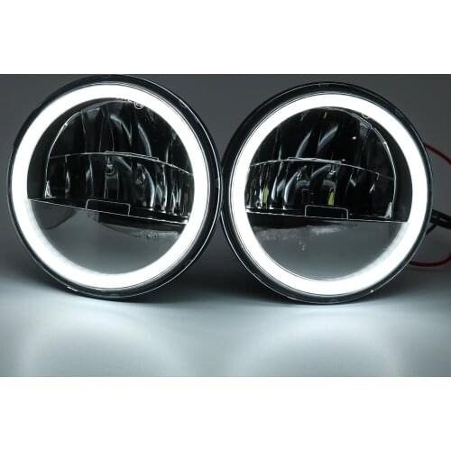 4.5" Motorcycle Led Fog Lamp 4-1/2" 30W Chrome LED Auxiliary Fog Passing Light for Electra Glide Road King Street Glide