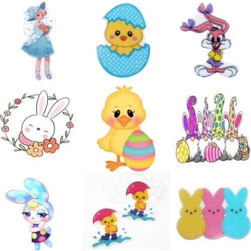 5PCS Animal Easter Rabbit Flat Back Planar Resin DIY Acrylic Ear Studs Accessories DIY Mobile Phone Case Headband,5Yc18266