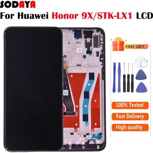 6.59‘’ Original For Huawei Honor 9X STK-LX1 LCD Display Touch Screen Digitizer Assembly With Frame