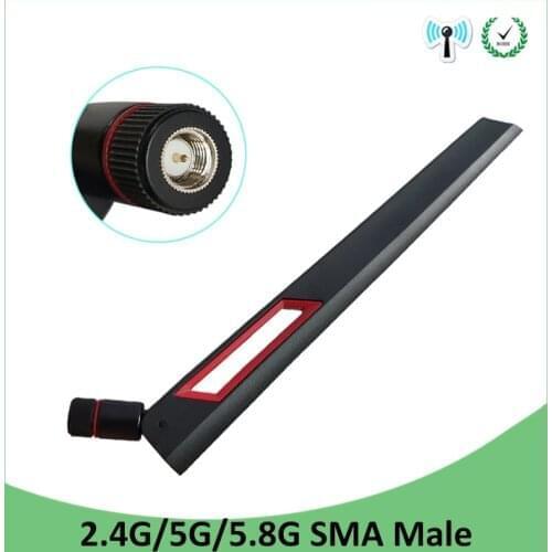 10PCS 2.4GHz 5GHz 5.8Ghz wifi Antenna real 8dBi SMA Male Connector Dual Band wifi Antena aerial wireless router 2.4 ghz 5.8 ghz