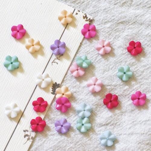 New 40pcs multicolor 8mm resin flower lovely millet flower DIY wedding decorative headdress accessories button craft scrapbook